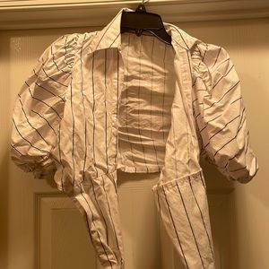 Stripe Tied Up Crop Top